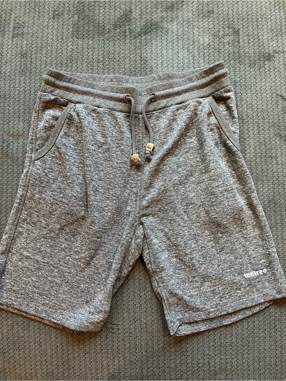 tentree Men's Heather Gray Knit Drawstring Athletic Shorts